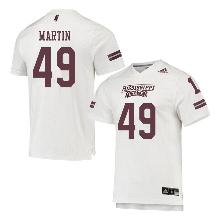 Men #49 Aidan Martin Mississippi State Bulldogs College Football Jerseys Sale-White